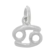 10.5x10mm 925 Sterling Silver Charm astrological sign - Cancer x1