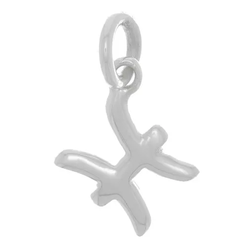 10.5x10mm 925 Sterling Silver Charm astrological sign - Pisces x1