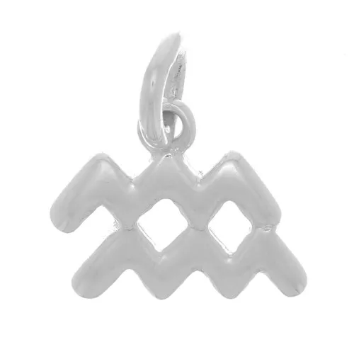10.5x10mm 925 Sterling Silver Charm astrological sign - Aquarius x1