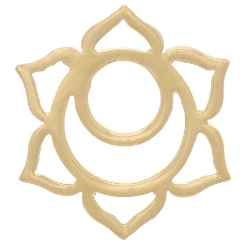 15mm Chakra Spacer No. 2 - Sacred - Fine Gold plated x1
