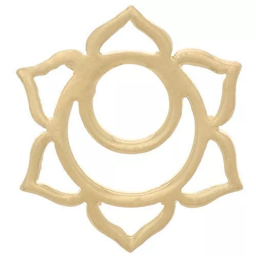 15mm Chakra Spacer No. 2 - Sacred - Fine Gold plated x1