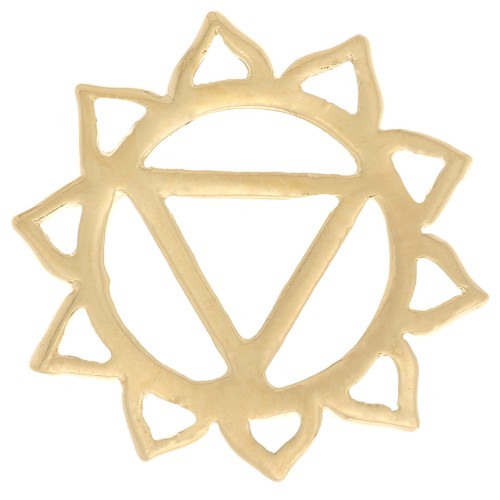 15mm Chakra Spacer No. 3 - Solar Plexus - Fine Gold plated x1