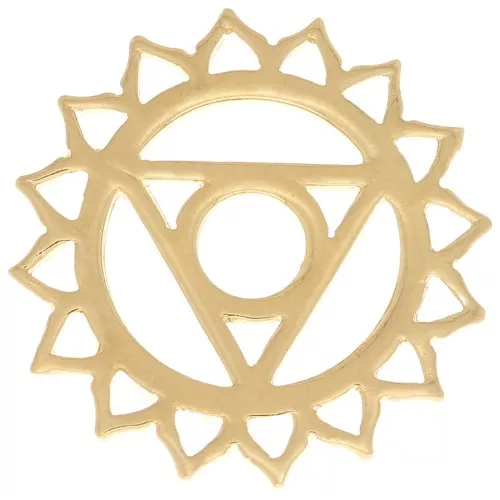 15mm Chakra Spacer No. 5 - Throat - Fine Gold plated x1