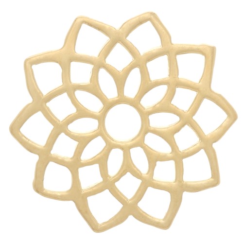 15mm Chakra Spacer No. 7 - Coronal - Fine Gold plated x1
