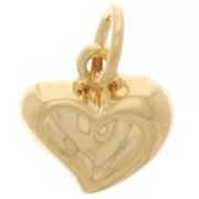 12mm Curved Heart Charm - Fine Gold plated x1