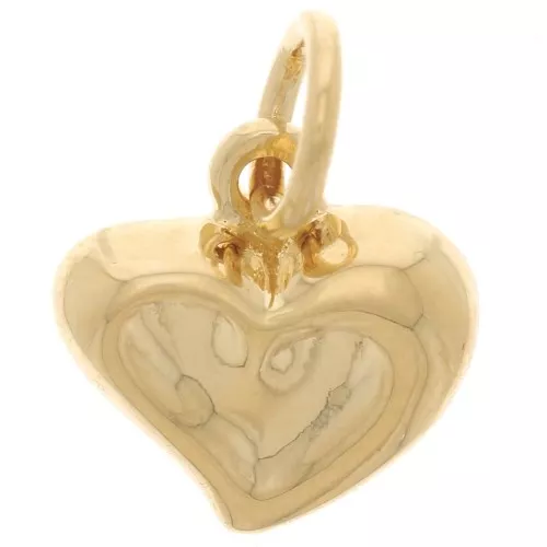 12mm Curved Heart Charm - Fine Gold plated x1