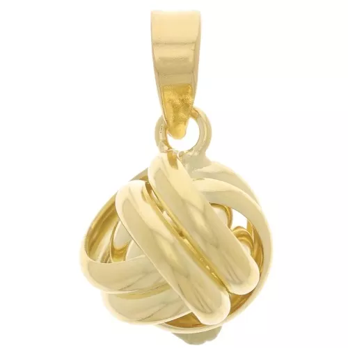 11mm 925 Sterling Silver Love Knot Pendant - Fine Gold Plated x1
