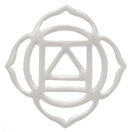 15mm Spacer Chakra Nr1 - Root - Fine Silver plating x1