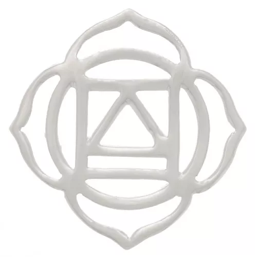 15mm Spacer Chakra Nr1 - Root - Fine Silver plating x1