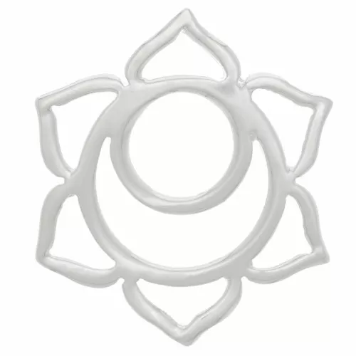 15mm Spacer Chakra Nr2 - Sacred - Fine Silver plating x1
