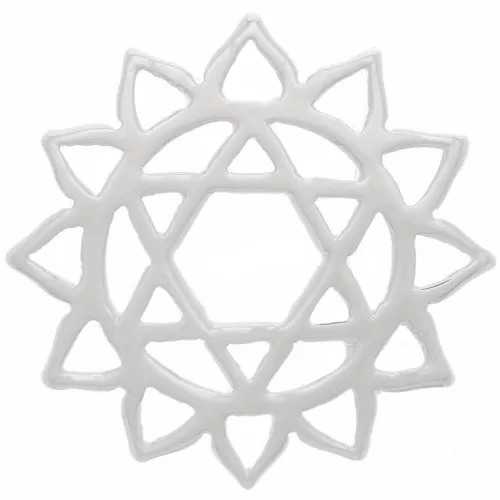15mm Spacer Chakra Nr4 - Heart - Fine Silver plating x1