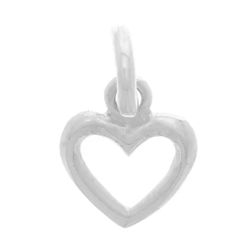8x7mm 925 Sterling Silver Heart Charm x1