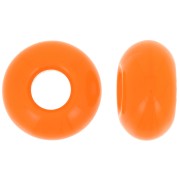 14mm Large hole Donut bead - Opaque Orange x10|raw }}
