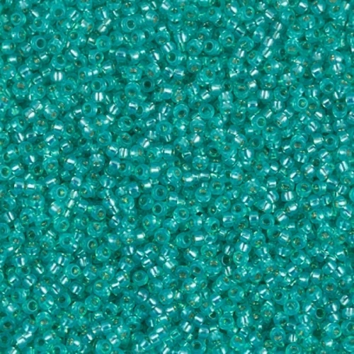 Miyuki Seed Beads 15/0 0572 - Dyed Aqua Green Silverlined Alabaster x8g