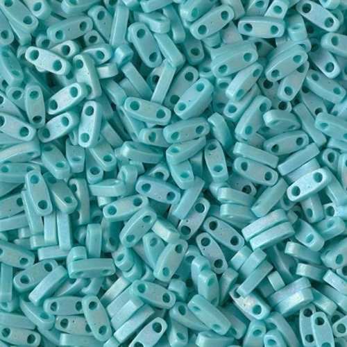 5x1.2x1.9mm Miyuki Quarter Tila Beads QTL-412FR - Mat Opaque Turquoise Green x10g