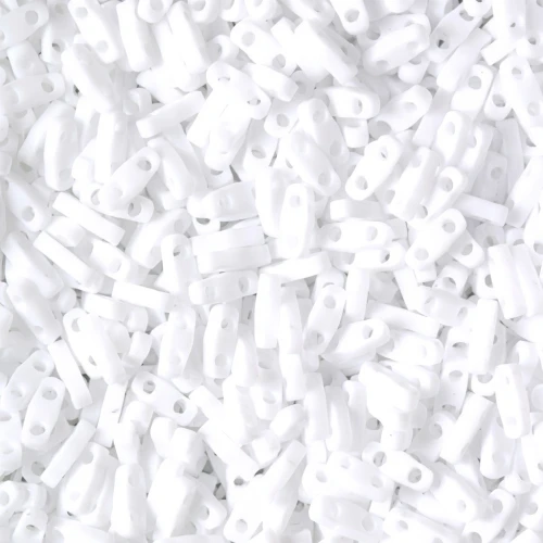 5x1.2x1.9mm Miyuki Quarter Tila Beads QTL-402F - White Mat x10g