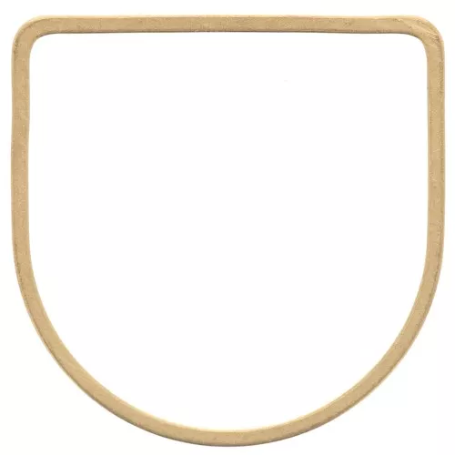 19mm Half-moon mounting and weaving ring - Raw brass x1