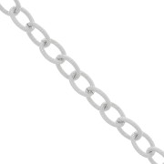 12.5mm Aluminium diamond effect cable mesh chain - open links - Rhodium x1m|raw }}