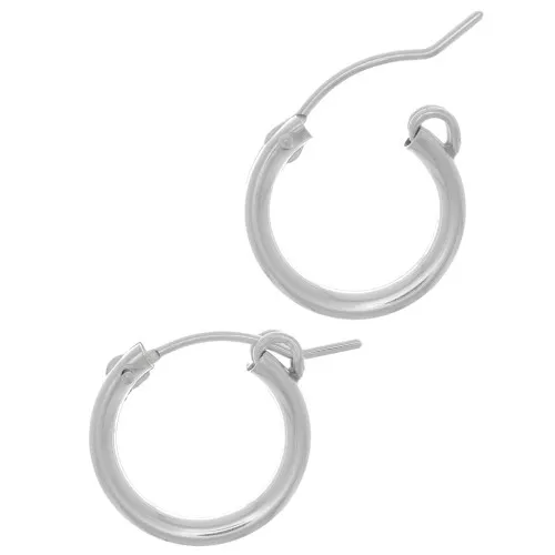 15mm 925 Sterling Silver leverback hoop earrings to decorate x2