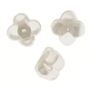 5mm Silicone and 925 Sterling Silver Slider Earring Back - Clover x6