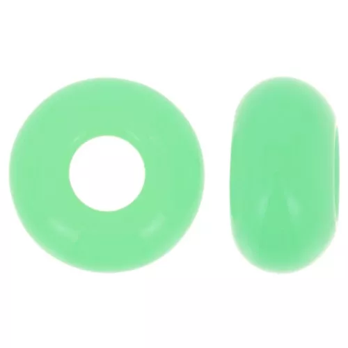 14mm Large hole Donut bead - Light Green x10