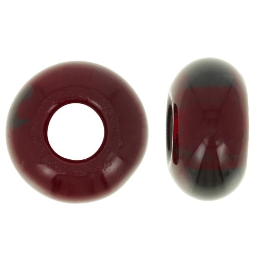 14mm Large hole Donut bead - Garnet x10
