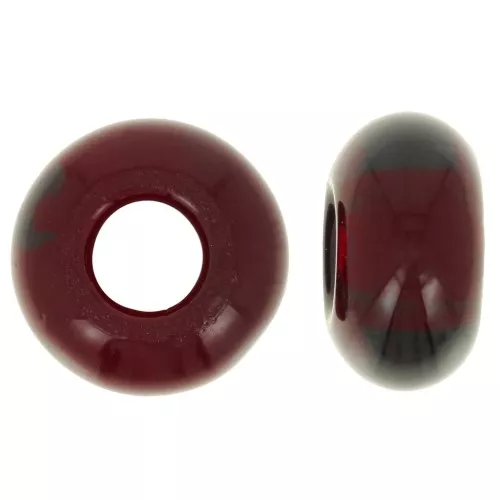 14mm Large hole Donut bead - Garnet x10
