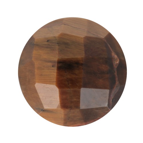 10mm Round faceted gemstone cabochon - Tiger Eye x1