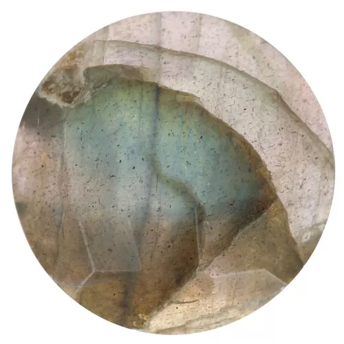10mm Round faceted gemstone cabochon - Labradorite x1