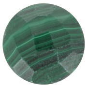 10mm Round faceted gemstone cabochon - Malachite x1