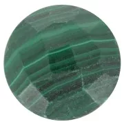 10mm Round faceted gemstone cabochon - Malachite x1
