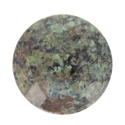 10mm Round faceted gemstone cabochon - African Turquoise - Jasper x1