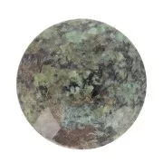 10mm Round faceted gemstone cabochon - African Turquoise - Jasper x1