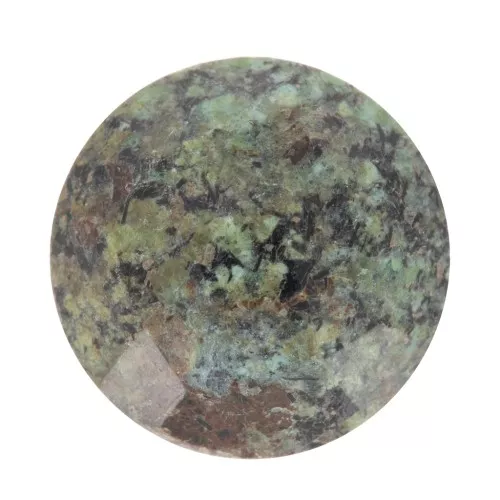 10mm Round faceted gemstone cabochon - African Turquoise - Jasper x1