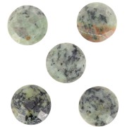10mm Round faceted gemstone cabochon - African Turquoise - Jasper x1