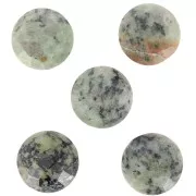 10mm Round faceted gemstone cabochon - African Turquoise - Jasper x1