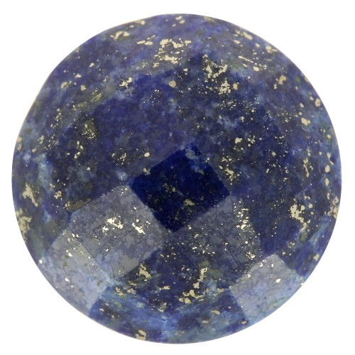 12mm Round faceted gemstone cabochon - Lapis lazuli x1