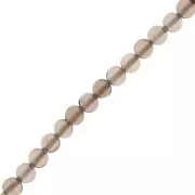 3mm Round gemstone beads - Smoky Quartz x25