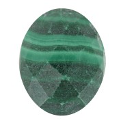 10x8mm Oval faceted gemstone cabochon - Malachite x1
