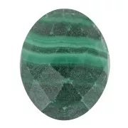 10x8mm Oval faceted gemstone cabochon - Malachite x1