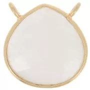 17x16mm 925 St. Silver faceted drop necklace Spacer - Gold Plated - Moonstone x1