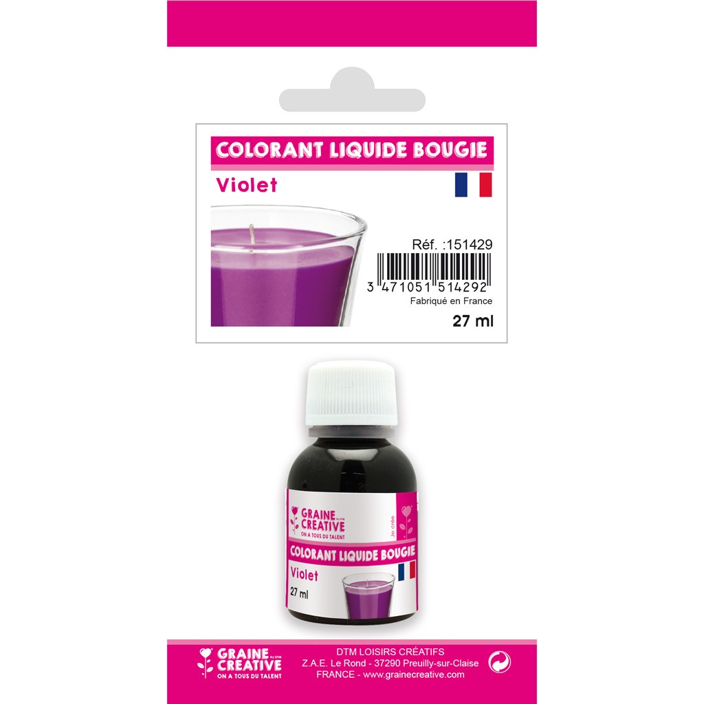 Liquid candle dye Purple x27ml Perles & Co