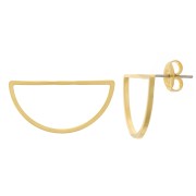 30x15mm Hollow half-moon earstuds - 3 microns gold plated x2|raw }}