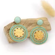 12mm Round matte effect resin cabochon - Sand x1