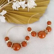 8mm Matte effect resin bead - Coral Red x1