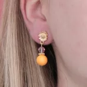 10mm Matte effect resin bead - Light Orange x1