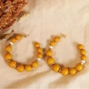 12mm Matte effect resin bead - Light Orange x1