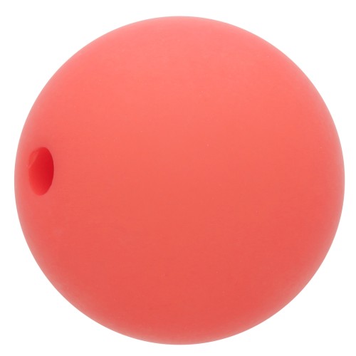 14mm Matte effect resin bead - Coral Red x1