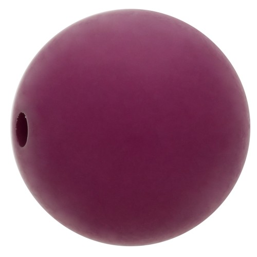 14mm Matte effect resin bead - Eggplant x1