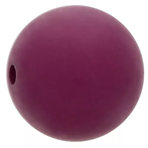 14mm Matte effect resin bead - Eggplant x1